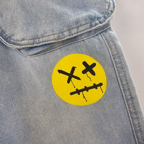 NWT Boohoo Man Mens 42 Ice Blue Denim Jean Plus Skinny Rigid Stacked Print Cargo - Picture 7 of 16